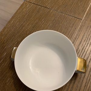 Rosenthal Studio Linie White Porcelain Bowl with Gold Handles Germany